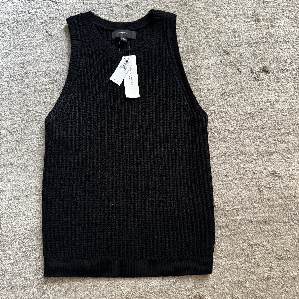NWT Banana Republic Women's Ribbed Sweater Tank Black Small